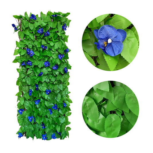 GBYARD Expandable Fence Privacy Screen Artificial Hedges Butterfly Pea