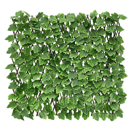 GBYARD Expandable Fence Privacy Screen Artificial Hedges Grape Leaves