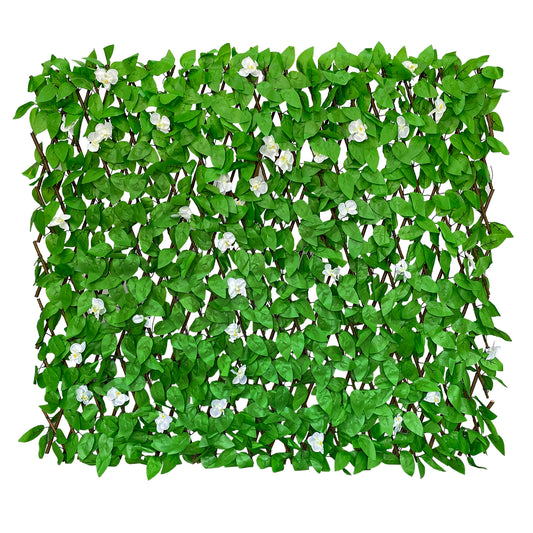 GBYARD Expandable Fence Privacy Screen Artificial Hedges Moth Orchid